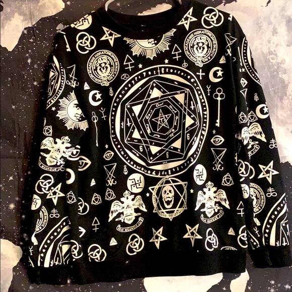 Killstar Unisex Symbol Print Black Magic Crewneck - Picture 1 of 5
